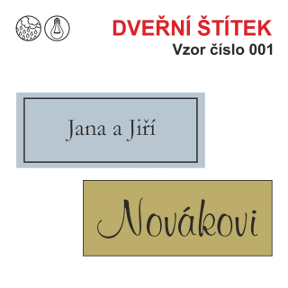 Gravírování - Dveřní štítek - 001