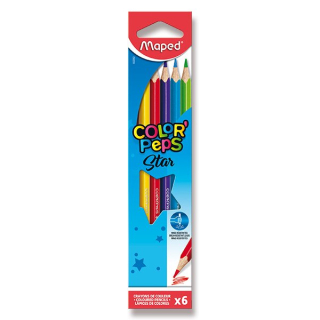 Trojhranné pastelky Maped Color’Peps Star – 6 barev